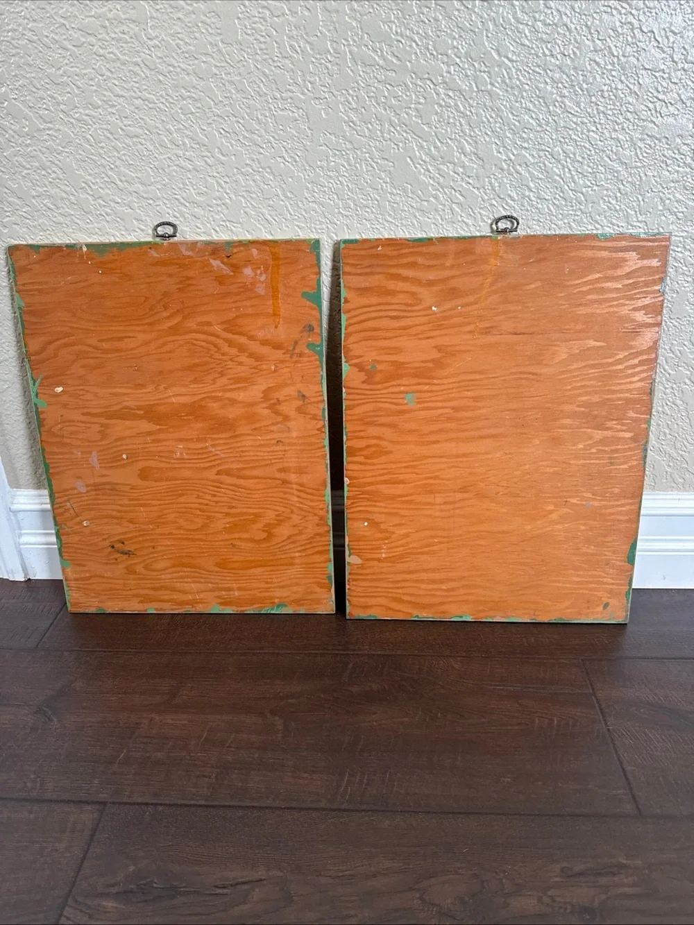 Vintage 2 Decopage On Wood W/hooks -Blue Boy (Gainsborough) & Pinkie (Lawrence)